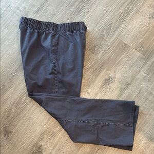 Women’s Soft Surroundings Grey Blue Elastic-Waist Chinos Petite L